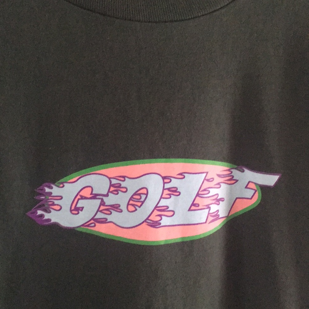 GOLF green pink and blue flame tee 🔥